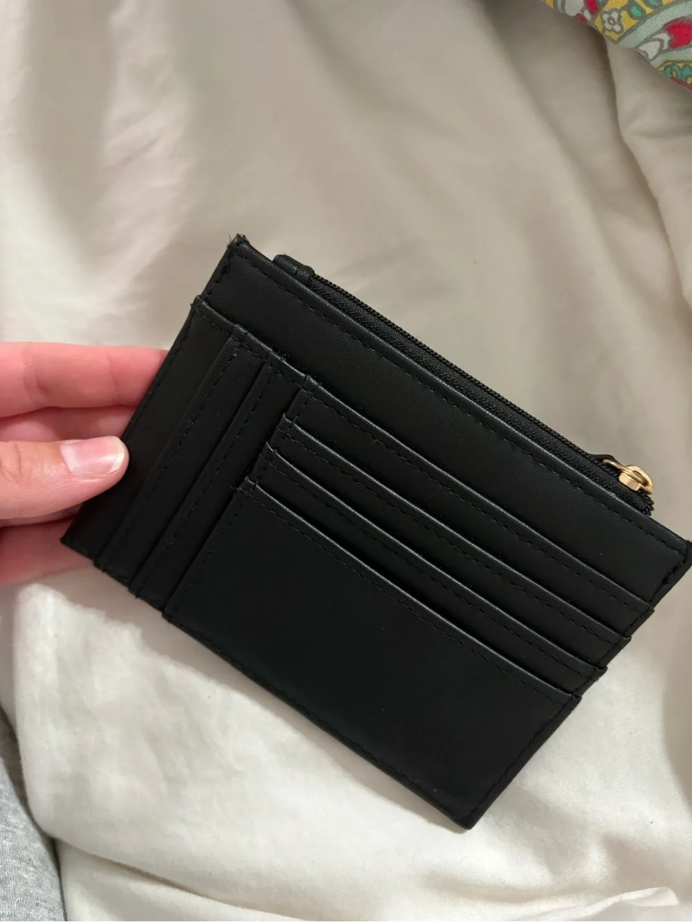 Primark Black Quilted Card & Key Holder with Gold 'M' Accent